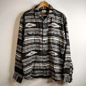 Faherty Doug Good Feather Canyon Overshirt Mens XL Gray Aztec Western Cotton
